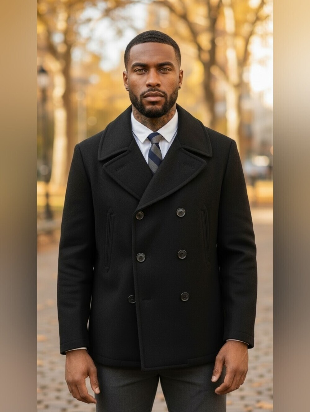 DSCP Quarterdeck Collection Black Wool Blend Peacoat Men’s 40R Military Classic
